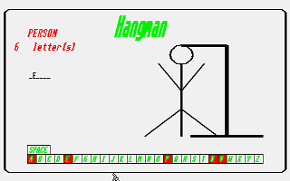 Hangman atari screenshot